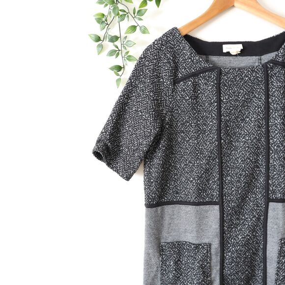 Meadow Rue Anthropologie Black & White Short Sleeve Tunic S Small - Picture 2 of 4